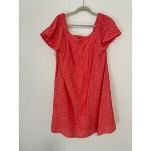 Lane Bryant Coral Eyelet Dress Flutter Sleeve women's Size 22/24